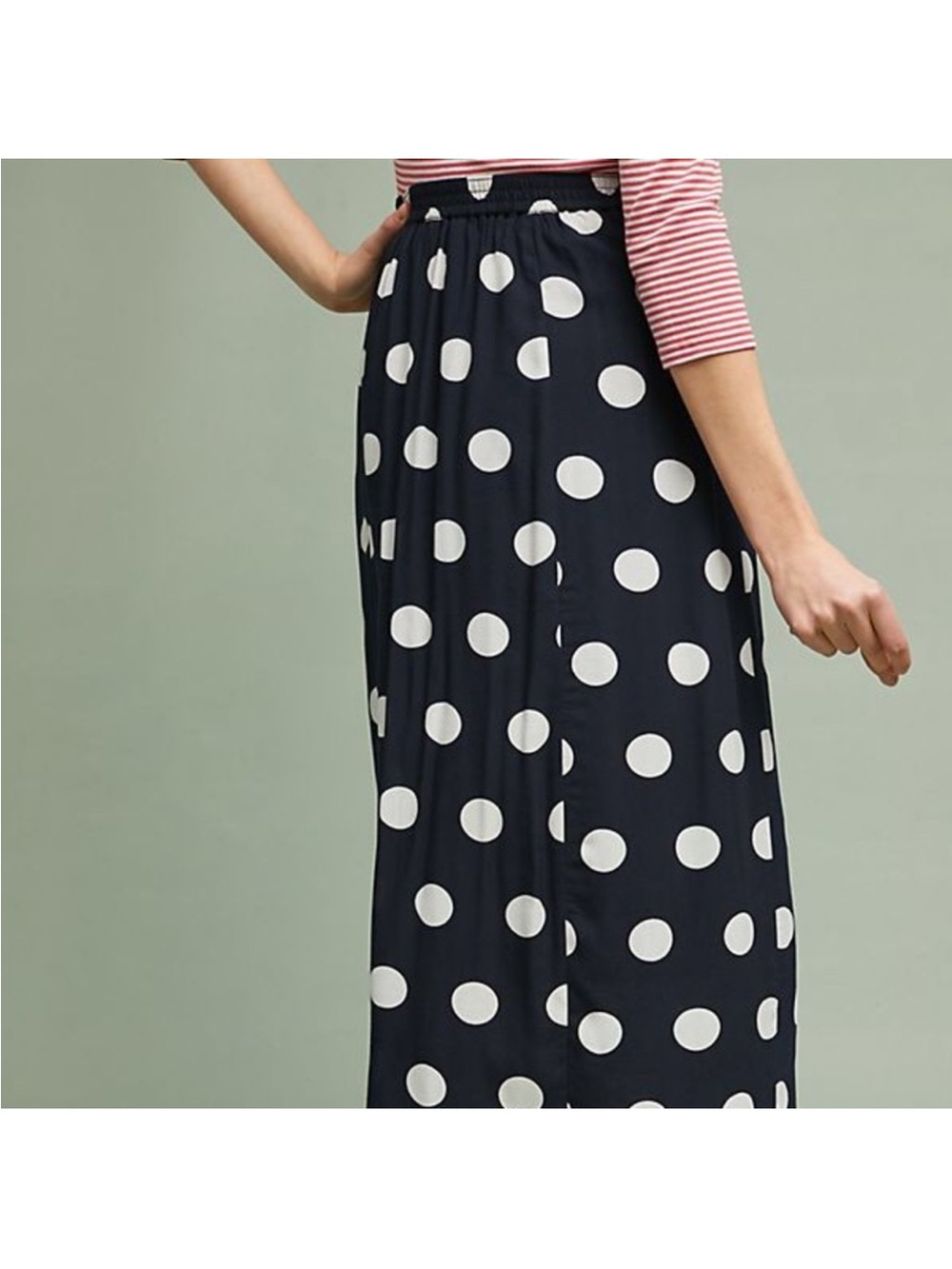 Women’s Anthropologie Maeve Claudette Polka Dot Maxi Button Skirt Size 6 - Picture 5 of 12
